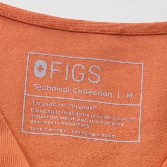 Figs Scrub Top Catarina One Pocket Scrub Shirt Women's Med‎ - Papaya Orange - Picture 6 of 7